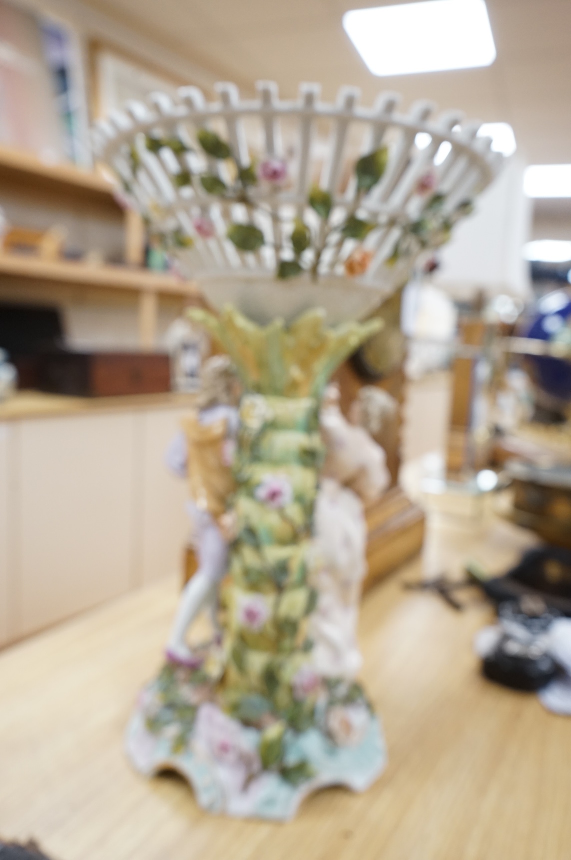 A German figural centrepiece, Sitzendorf or Plaue, 41cm